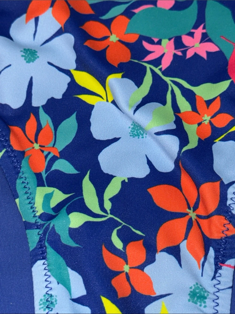 Kids Floral Reversible Tankini Swimsuit Lands End NEW (L 10-12)